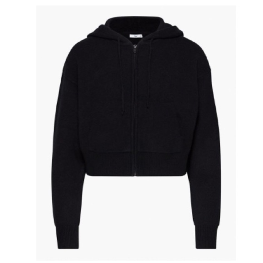NWT - Aritzia TNA Cashwool boxy zip hoodie - black - small